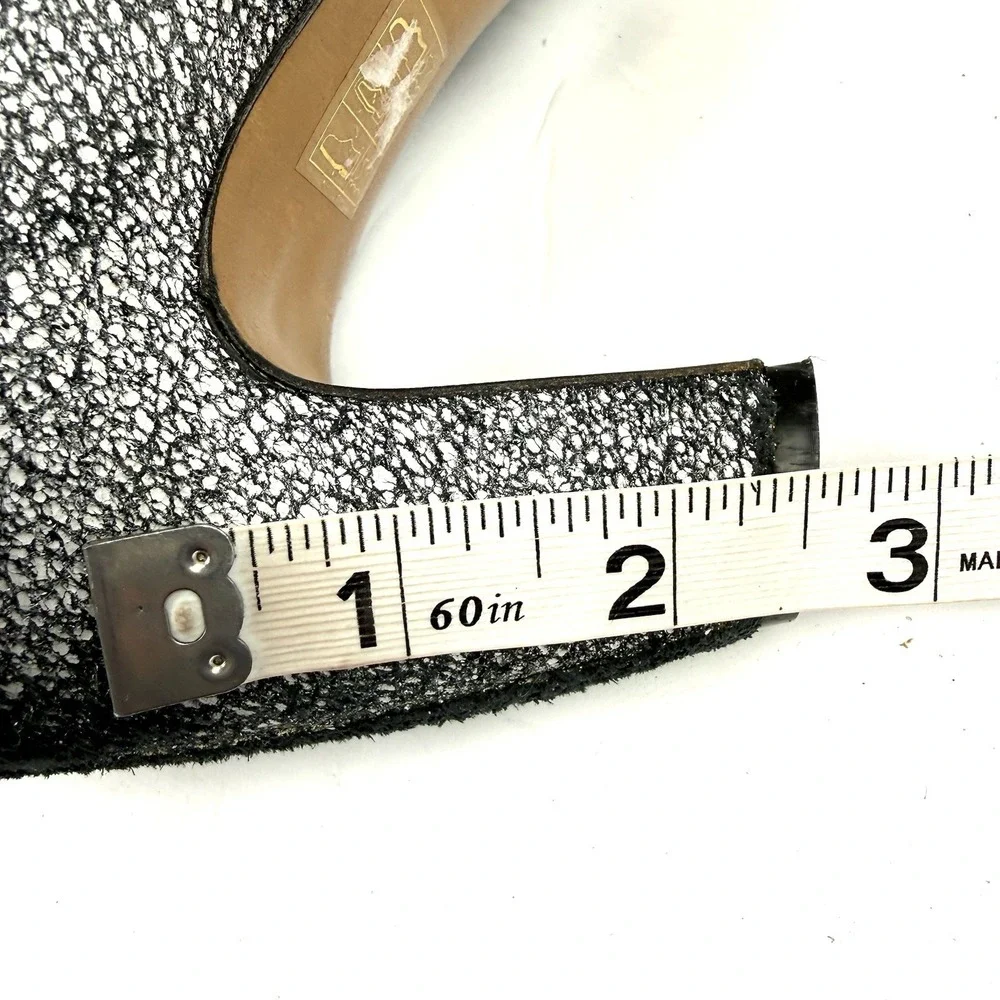 Maison Martin Margiela Open Toe Bootie‎ 39.5 Suede Zip Up Black White Crackle 9 - Picture 11 of 12